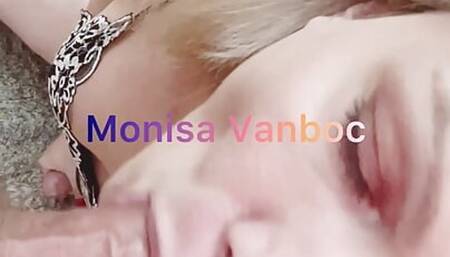 Horny Mistress Monisa Vanboc sucking big cock on her knees