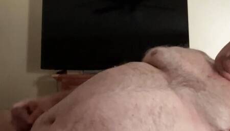 Fat old man masturbating