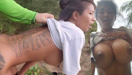 Thai Slut Fucked on Beach