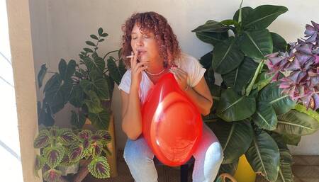 smoking with balloons