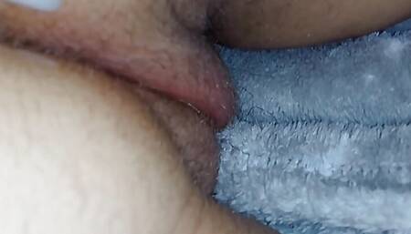 Lifting her skirt, jerking at her dirty nylon feet and cum on hairy ass