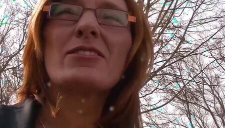 German old housewife approached on the street for sex casting