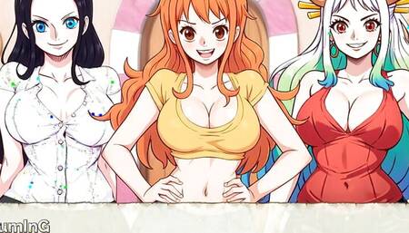 Lusty Buccaneers Parody Hentai Game Ep.1 Nami is exposing her naked body at night !