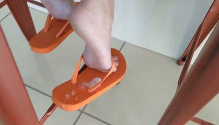 Cumming On Selena's Flip Flops