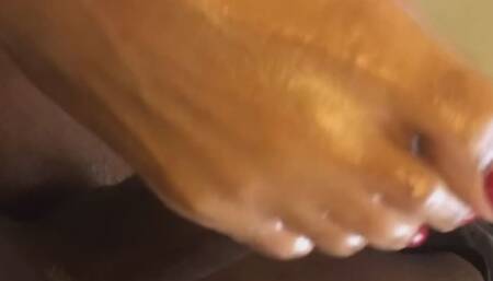 BBC Foot Job With Real Audio and Cumshot