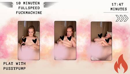 10 minutes fullspeed fuckmachine with big dildo.