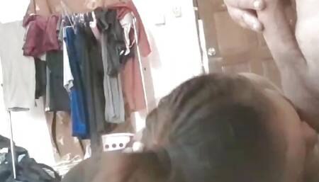 My hot asian girlfriend blowjob