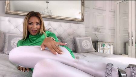 Shiny Clothed Play Time With Super Squirter Natalia