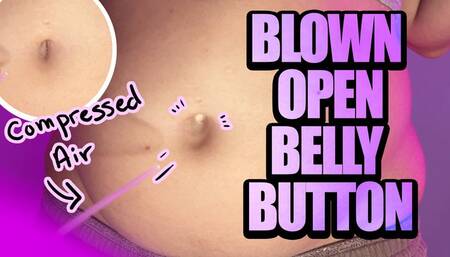 Blown Open Belly Button WMV - Blasting My Button With Compressed Air That Shoots All The Way To The Knot In The Back