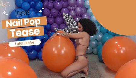Beatriz vs Giant 24'' Balloons: A Sensational Nail Pop Looner Showdown! - 4K