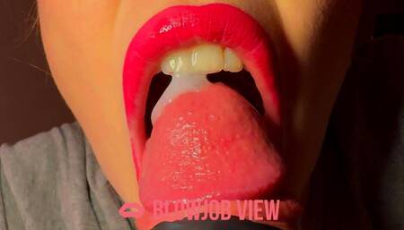 CLOSE UP Girlfriend sucking my cock with love until I cum ASMR