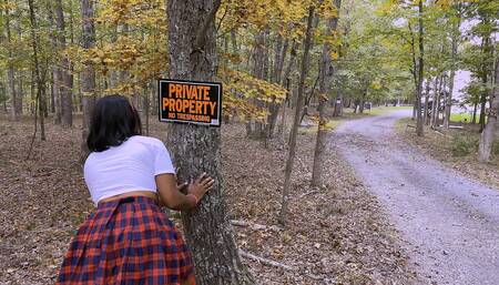 4K- Nina Rivera sucks her teachers dick in his backyard to pass her class