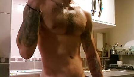 Masturbation in the kitchen