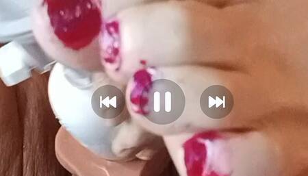 Big Footed Bitch Has Masterbating Itch