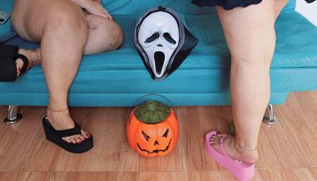 BBWomanlicious - Juliette and Dolce Amaran Halloween Clips Compilation - FOR MOBILE DEVICE USERS - BALLOONS B2P - DANGLING - TICKLING - SLIME AND FOOD CRUSH