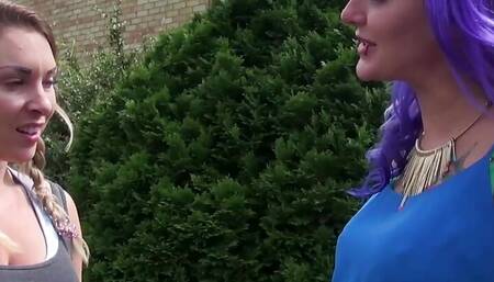 Tattooed Alexxa Vice gets a warm load of cum on her boobs