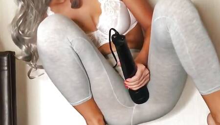 Squirt in Leggings From a Magic Wand - My Favorite Hitachi