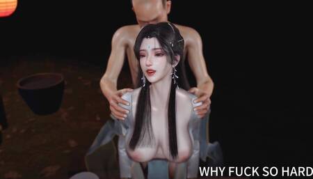3D Cute Chinese Cosplay Model Cheating with Big Old Dick
