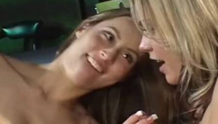 Blonde trailer with pure Jassie and Mandy Fox from Lesbian Fantasies