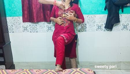 Indian Bhabhi Hard Fucked Cow Girl Style and Standing Position Full Enjoy Her Husband
