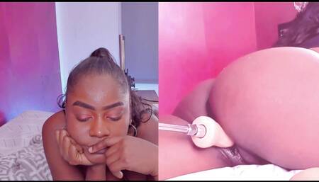 Cam Girl Fucks her Fuck Machine whiles at home alone chatting online p03