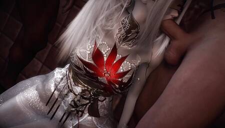 3D big boobs Asian bride have her first time threesome sex with two big cock