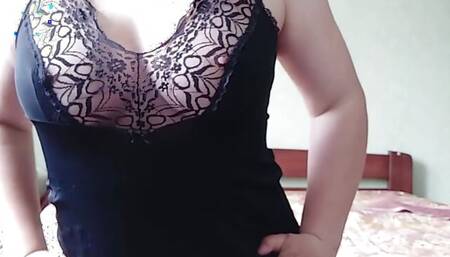 Big Boobs and Ass MILF Plays with Her Pussy Until Cum - Slow Motion
