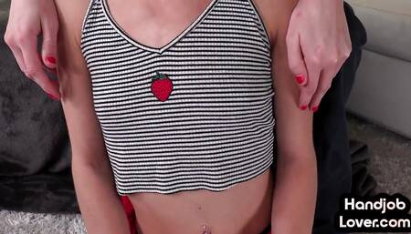 HJ 21yo amateur learns wanking in POV 3some with CFNM BFF