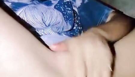 Beautiful Girl Masturbates Smooth Pink Pussy Without Hair