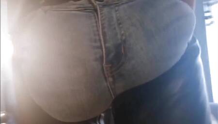 Jeans Bulge with Leather Chaps