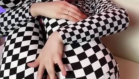 Horny Masturbation of Hairy Pussy in Sexy Taxi Suit