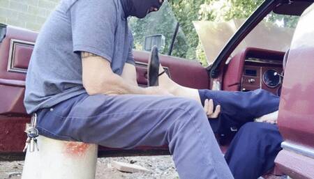 Foot worship and gentle revving, maybe