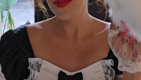 Sexy French Maid Smoking Marlboro Light 100