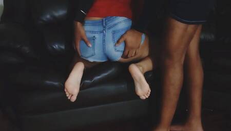 My stepdad starts touching me, I suck his cock and he ends up breaking my ass while mom is not home