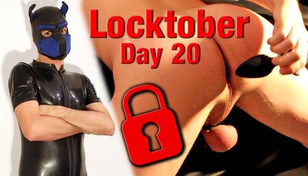 Locktober Day 20 - Rubber Puppy Enjoying a Vibrating Buttplug