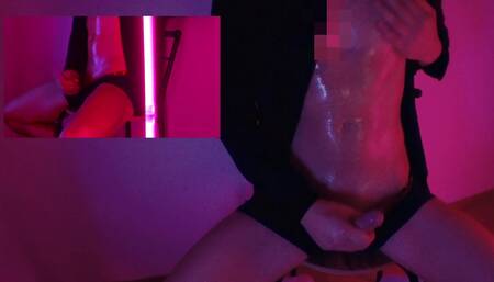 Erotic solo play.. Oiled handjob, big dick, straight guy