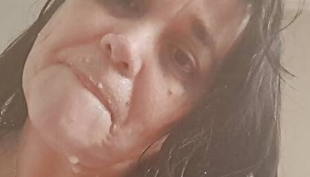 Hot milf seducing lover with cumshots on her body and begs for more