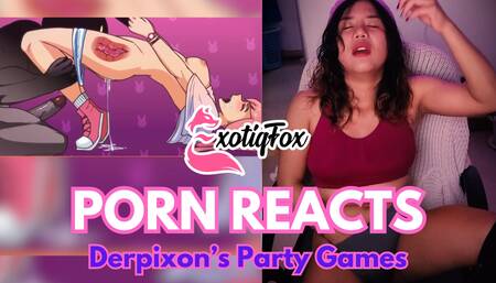 DERPIXON PARTY GAMES HENTAI REVIEW REACTION RATING - ExotiqFox Solo Gooner Girl Masturbation