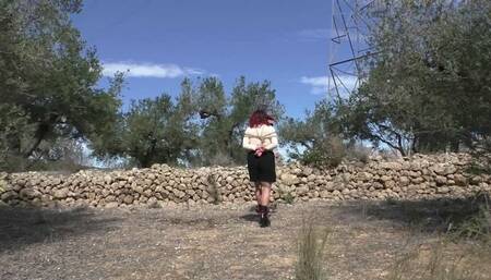 Slave ThannaA - First ever Bondage Walk Training in the spanish woods - Part 1 wmv HD