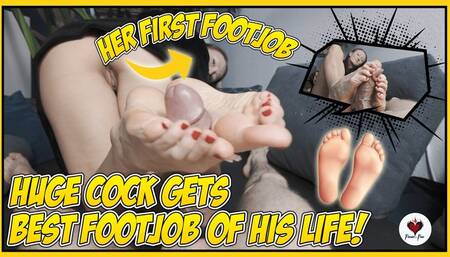HUGE COCK GETS BEST FOOTJOB OF HIS LIFE! | DICK TIED OFF | SOLES | FEET | TOE JOB
