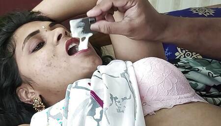 Ice cream lick from navel hole in saree hot romance by Vaishnavy and Sharun Raj, Mallu navel lick romance, Ice cream lick hot