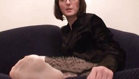 Solo Babe Posing Her Dirty White Socks in Close up