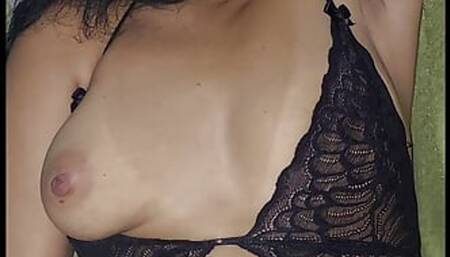 I saw her in lingerie to tease me, so I fucked her