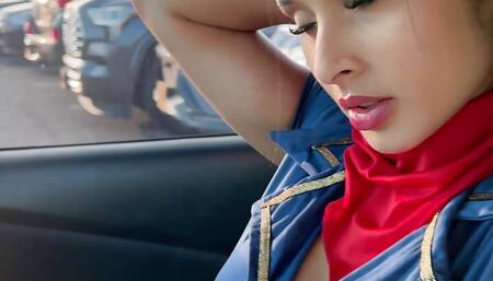 COLOMBIAN AIR HOSTESS sucks dick in the AIRPORT and then gets FUCKED! SEX -Abella olsen