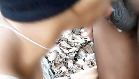 A hot girl was  her ex lover masturbation when he  masturbating in jungle so he was happy, Hot sex girl was happy and her stepun