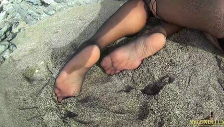 Nylon Fun at the Public Beach