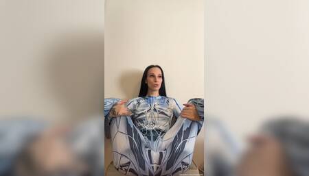 big round juicy ass in a spider? jumpsuit ????