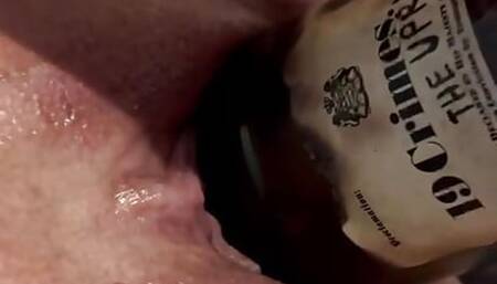 fucking a bottle in my wet pussy