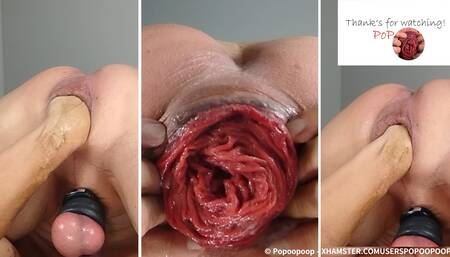 Selffist - fisting my ass - my new passion - rough anal self fisting - Prolapse & Rosebud