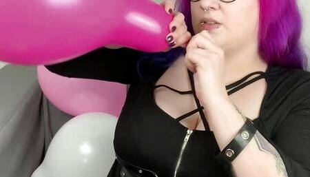 Balloon Fetish: Blow to Pop with German Goth BBW Abby Strange - Looner